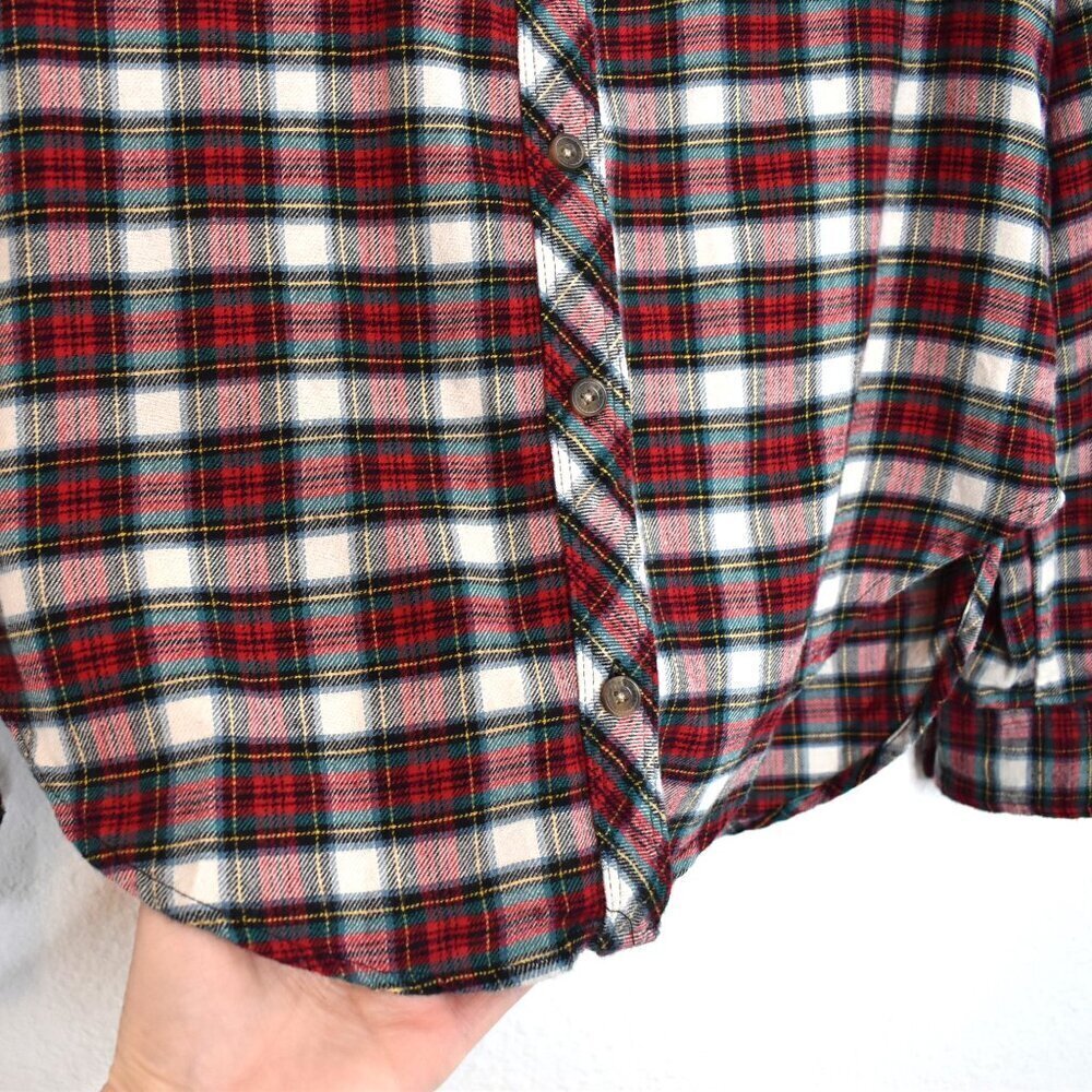 Abercrombie & Fitch Plaid Shirt Butyon Down Sz M Flannel Western Cowgirl Preppy - Picture 8 of 15